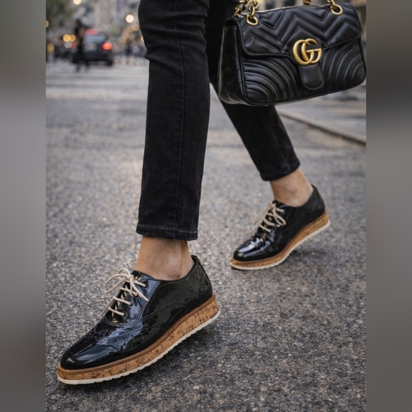 Paul Green Wing Tip Black Brogue Loafers